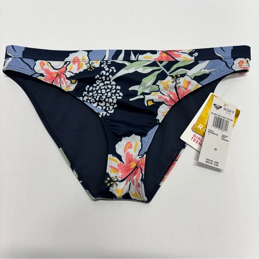 ✨Roxy Girl Floral Island Trip Bikini Bottom Size 16